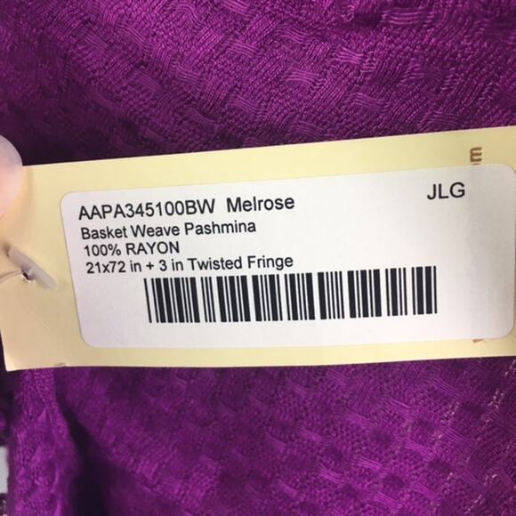 Collection 18 Basket Weave Pashmina Melrose 21x72 - Picture 12 of 15